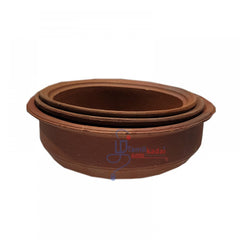 Flat Base Clay Curry Pot (3 Pic)