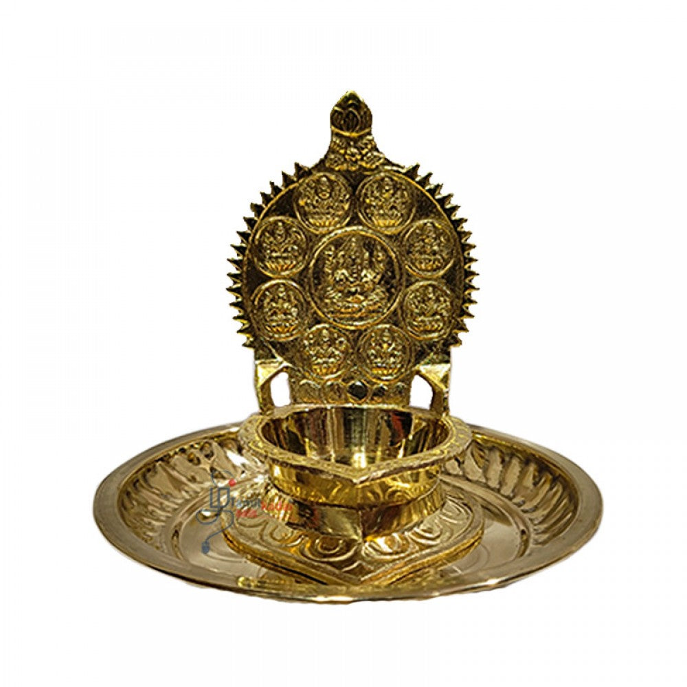 Kamachi Vilakku Nava Laxmy with Tray (W 8 X H 14 Cm)