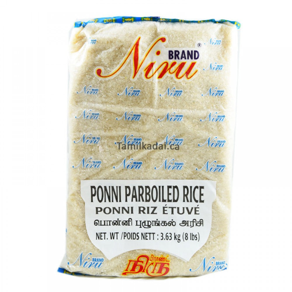 Ponni Parboiled White Rice (8 Lb) - Niru